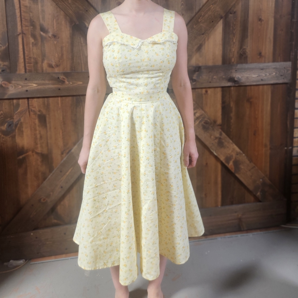 Yellow Floral Women's Dress